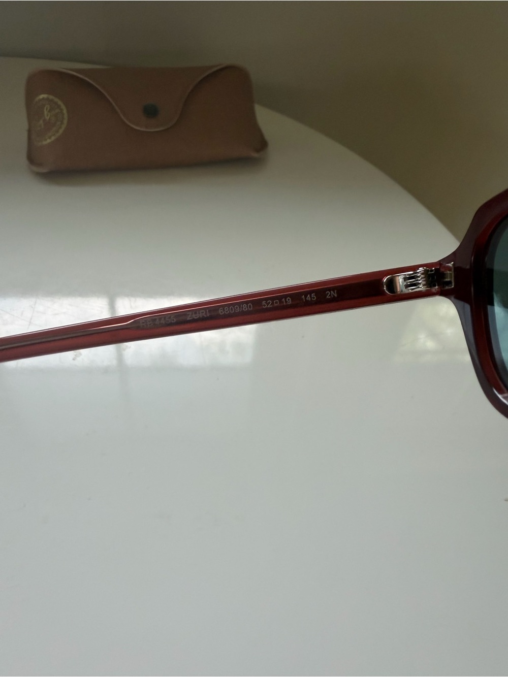 Ray-Ban Burgundy Frame Sunglasses with Dark Green Lenses - Picture 4 of 4